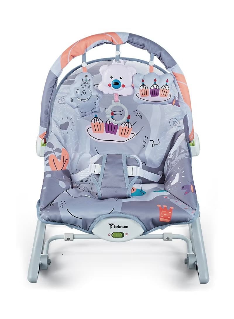 TEKNUM 3In1 Rocker/Baby Seat/Recliner with Soothing Music - Party Grey