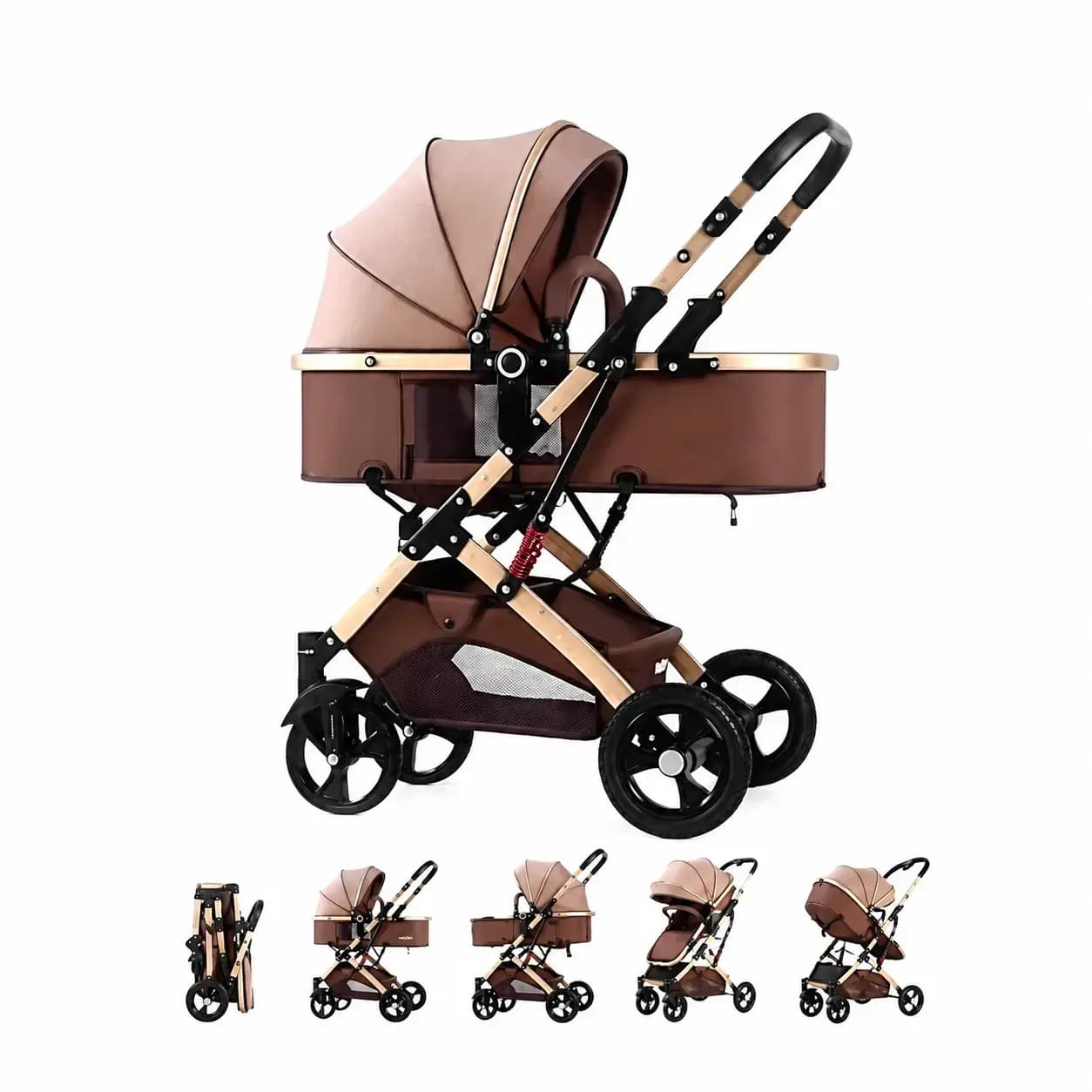 NEXSO Lightweight Baby Stroller & Convertible Pram with Aluminum Frame