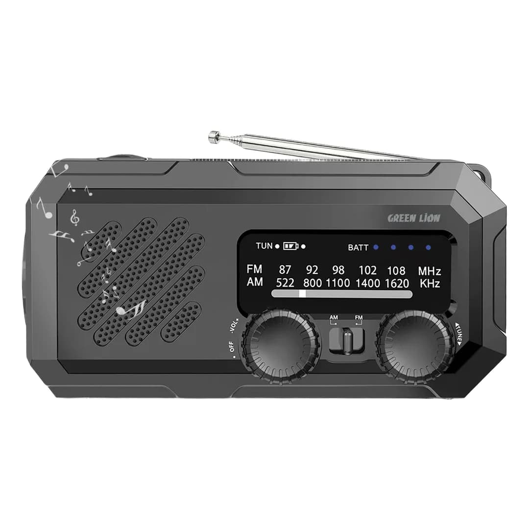 Green Lion G-Radio Lite with Power Bank & Flashlight - Black