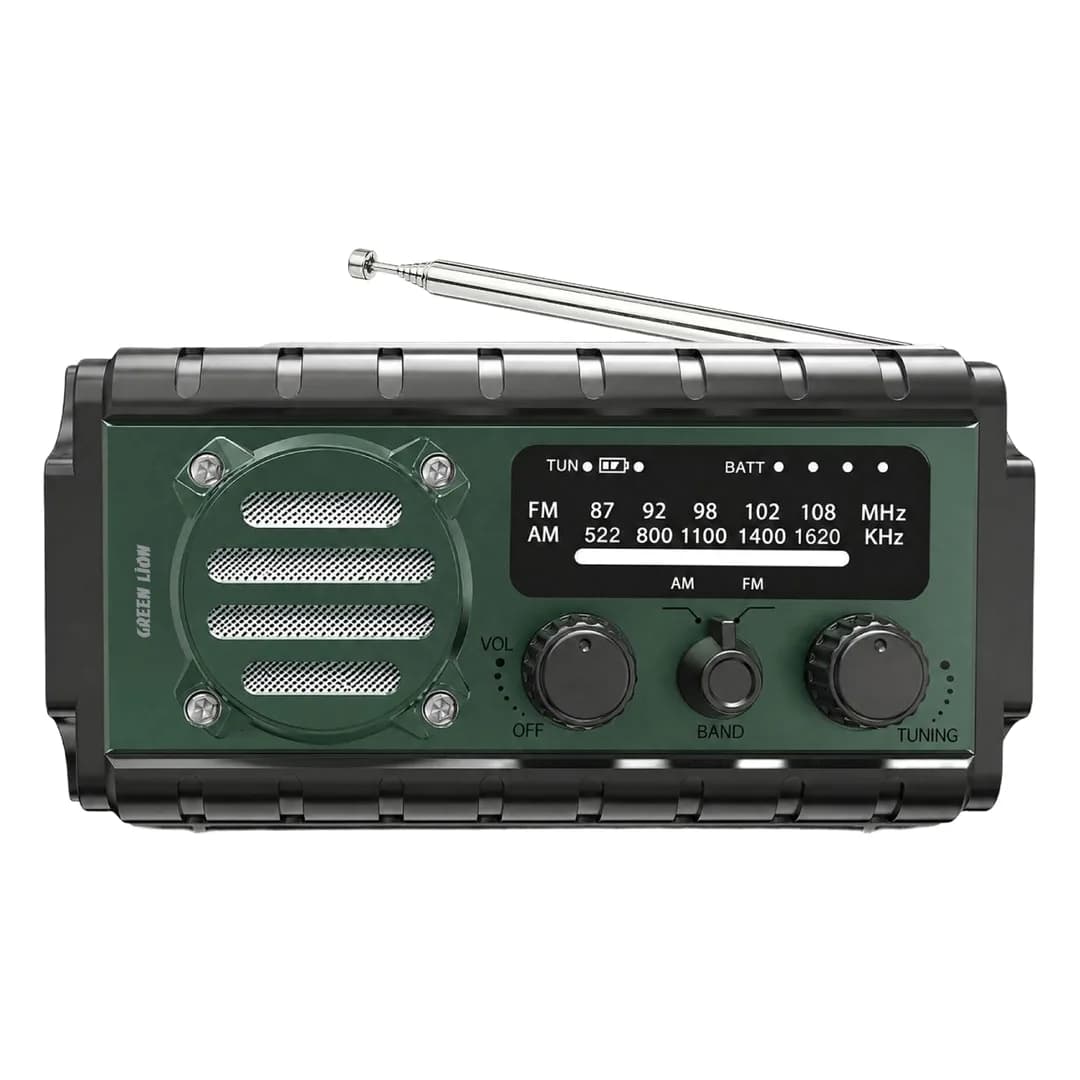 Green Lion G-Radio 20000mAh Emergency Power Bank with AM/FM Radio & Flashlight