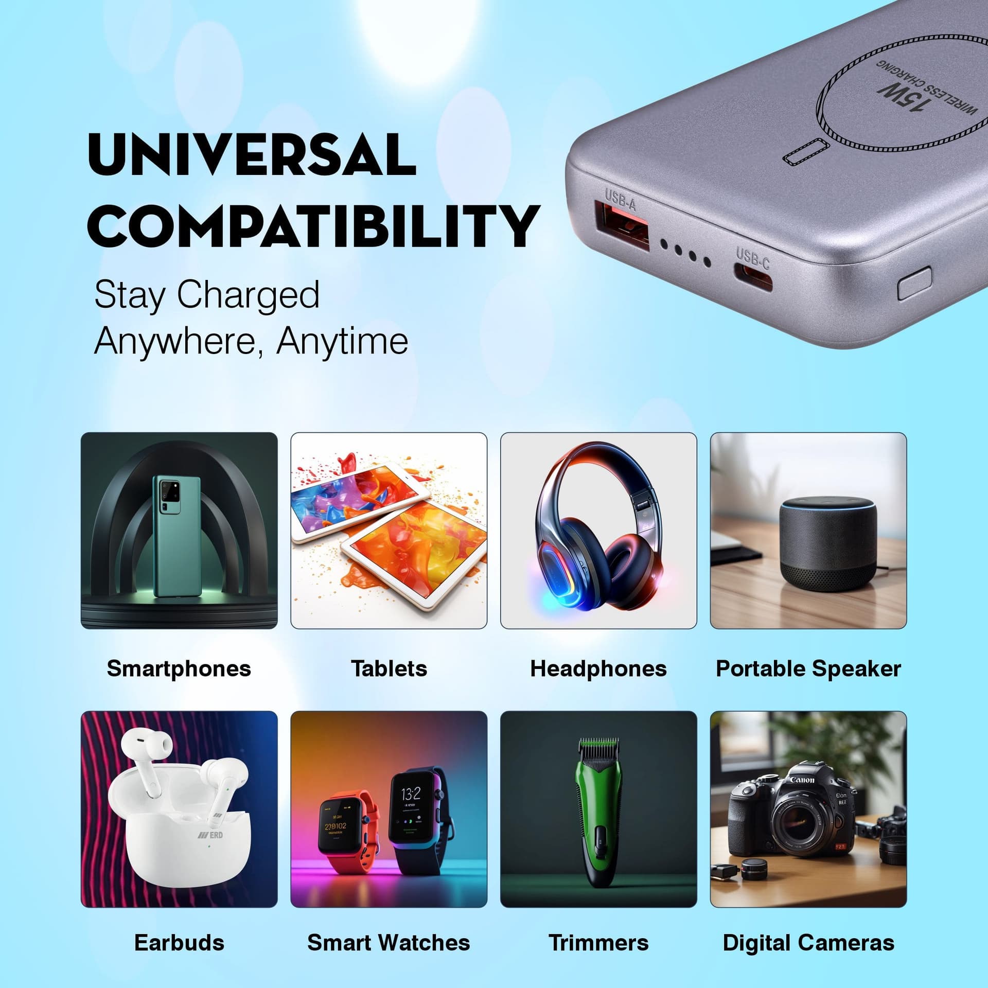 ERD PBE-607 POWER BANK 10000MAH BLK 25W