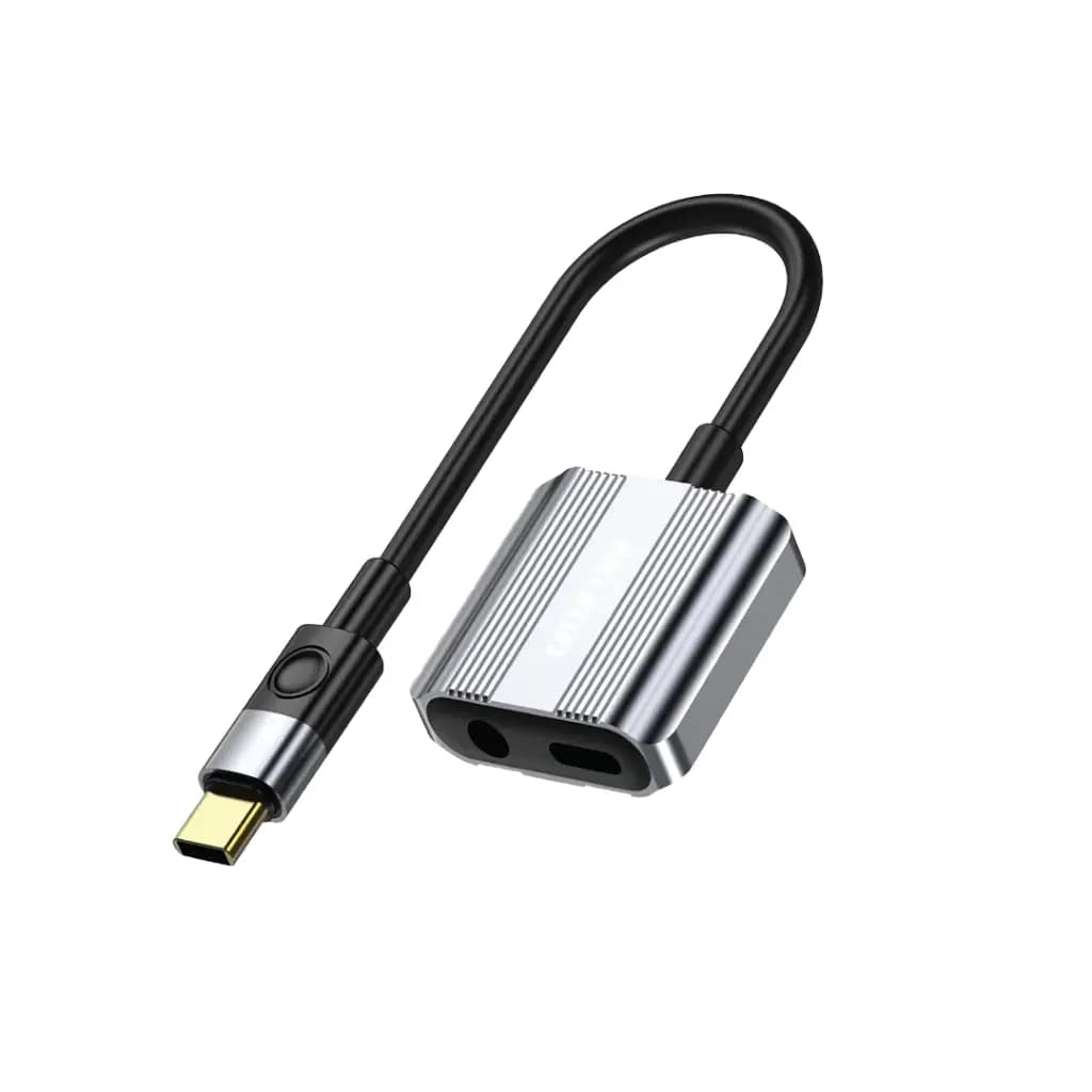 Green Lion 2 In 1 Type-C to AUX & Type-C Splitter Adapter