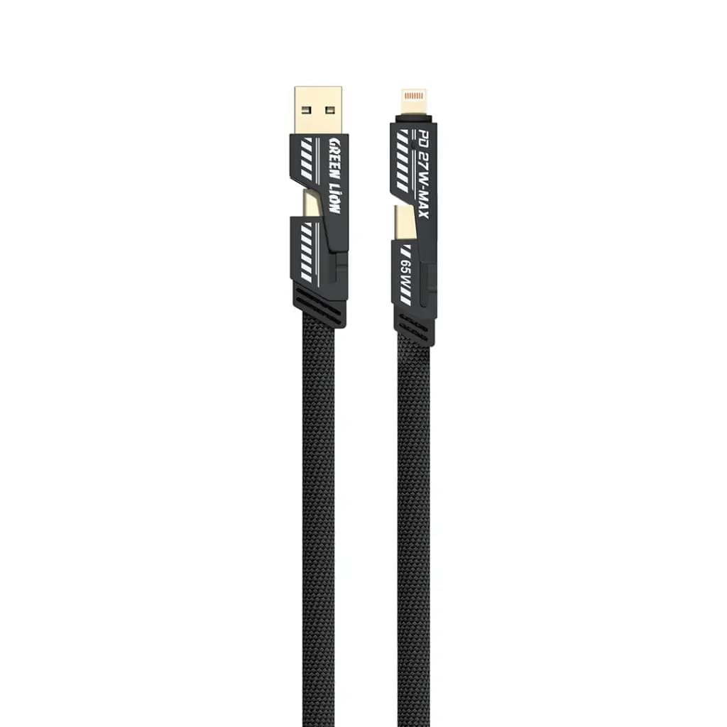 Green Lion 2 in 2 Braided Fast Charging Cable 65W 2M
