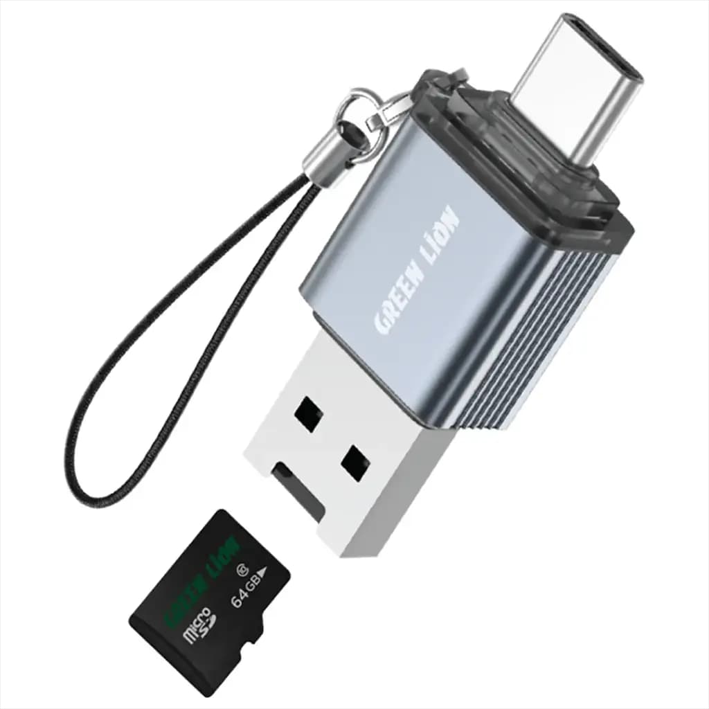 Green Lion 2 in1 Card Reader - Micro SD Cards
