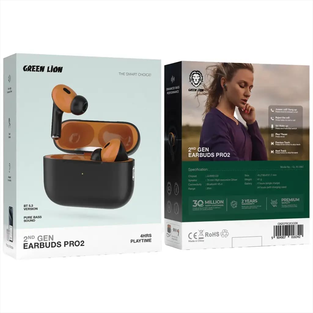 Green Lion 2nd Gen Earbuds Pro2 with ANC