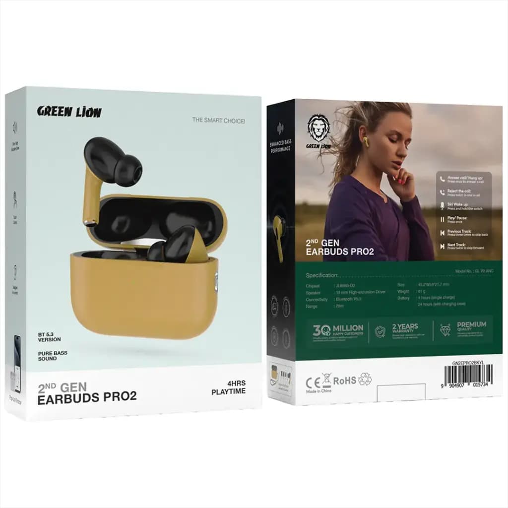 Green Lion 2nd Gen Earbuds Pro2 with ANC