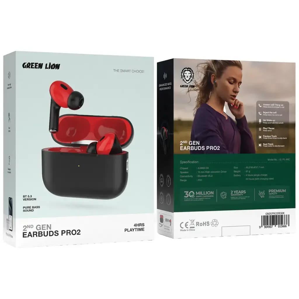 Green Lion 2nd Gen Earbuds Pro2 with ANC