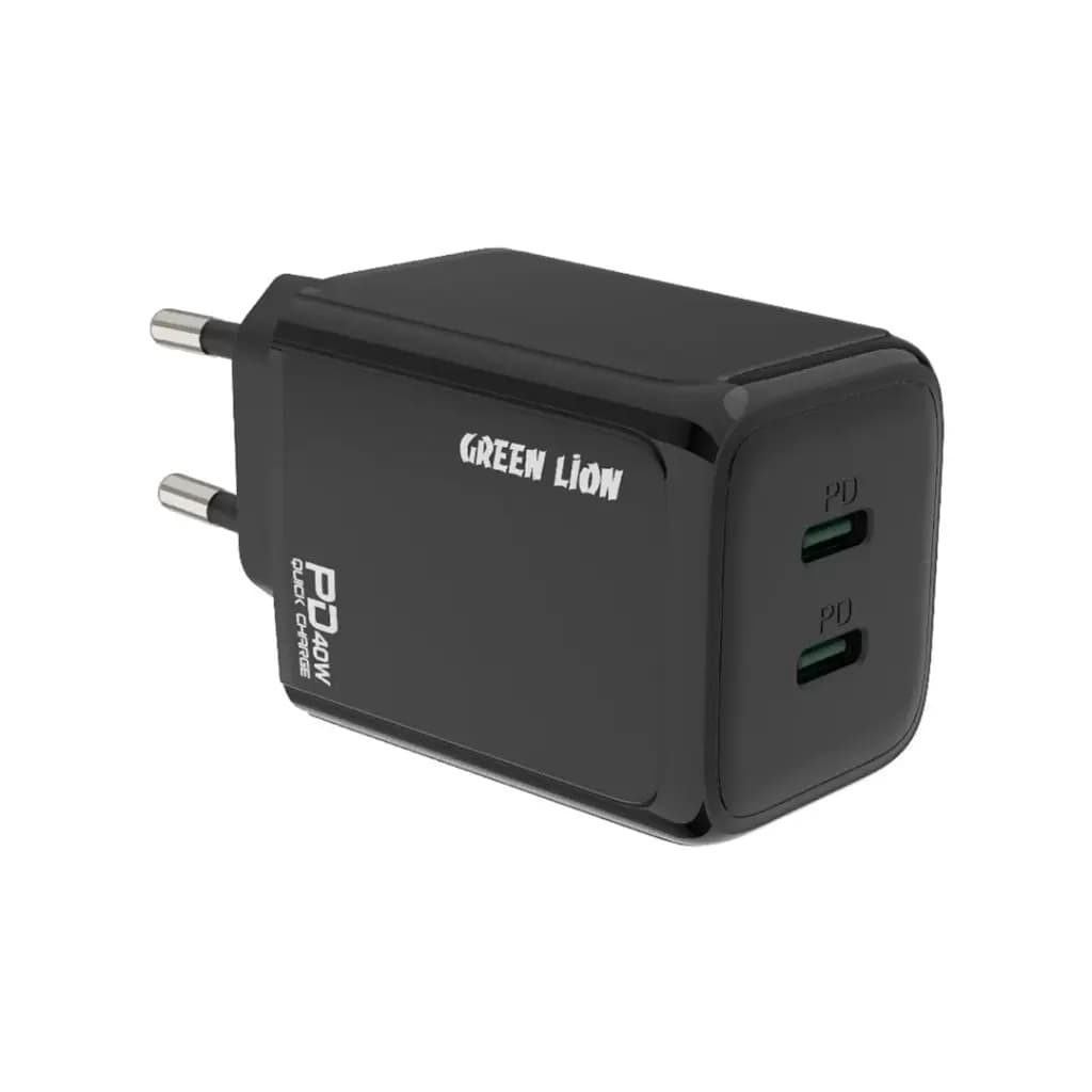 Green Lion 40W Dual PD Wall Charger With USB-C To Lightening Cable 1M EU