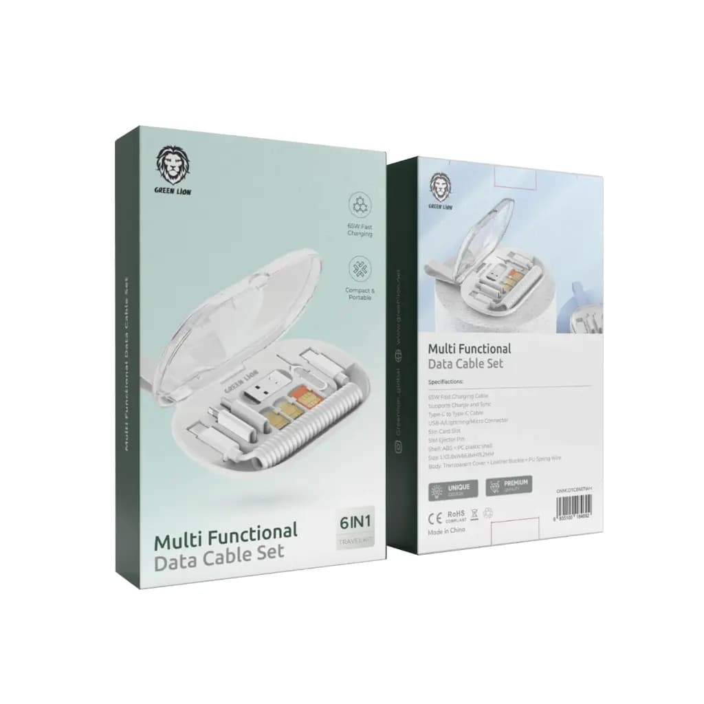 Green Lion 6 in 1 Multi Functional Data Cable Set