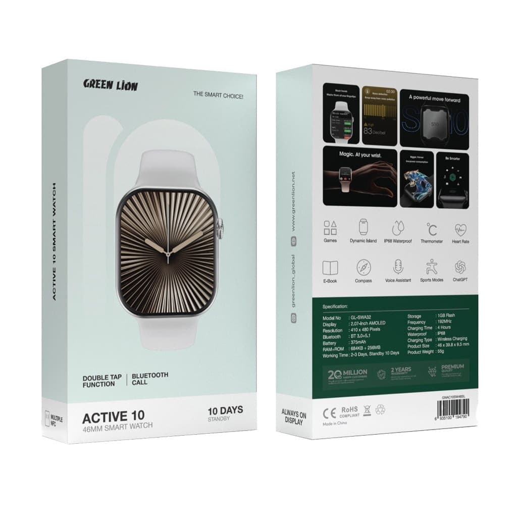 Green Lion Active 10 46MM Smart Watch