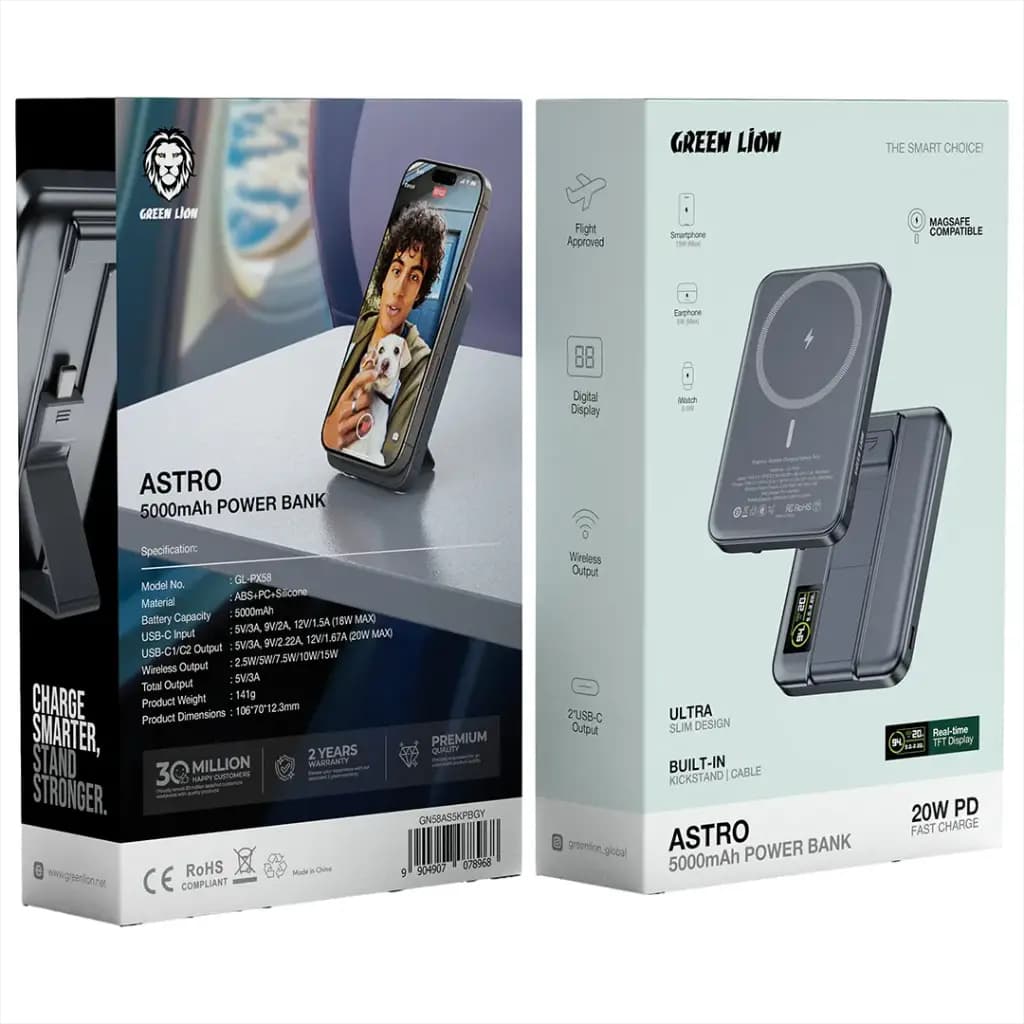 Green Lion ASTRO 5000mAh 3 in1 Power Bank PD 20W
