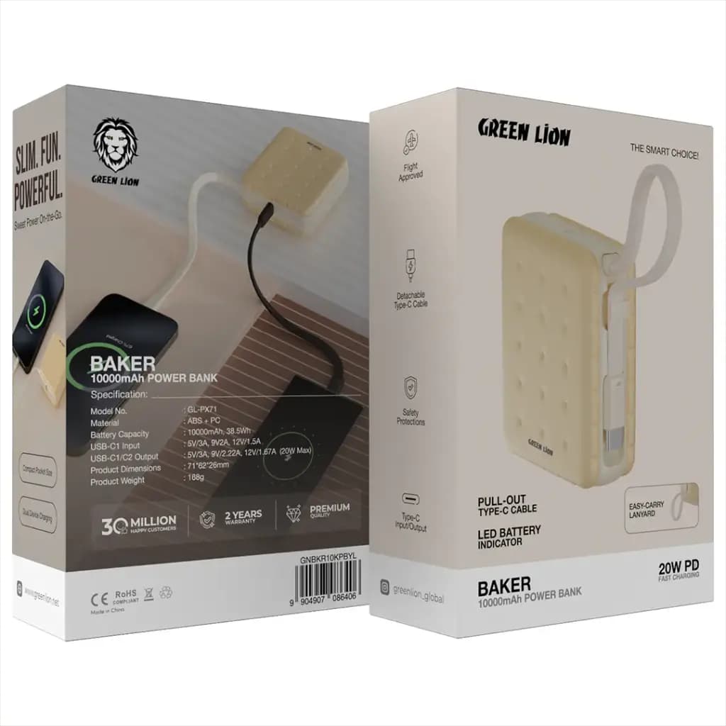 Green Lion Baker Power Bank 10000mAh PD 20W