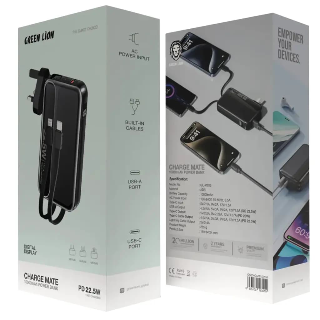 Green Lion Charge Mate Power Bank 10000 mAh PD 22.5W
