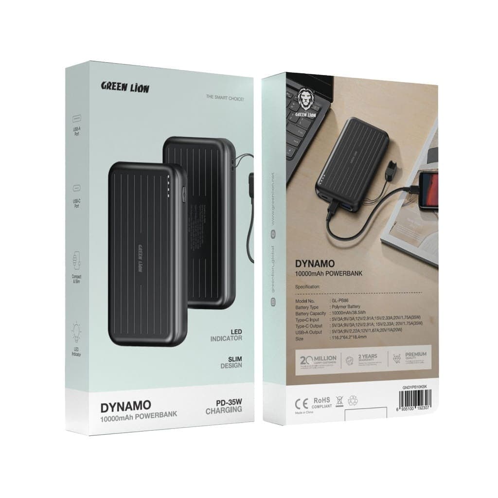 Green Lion Dynamo 10000mAh Powerbank PD35W