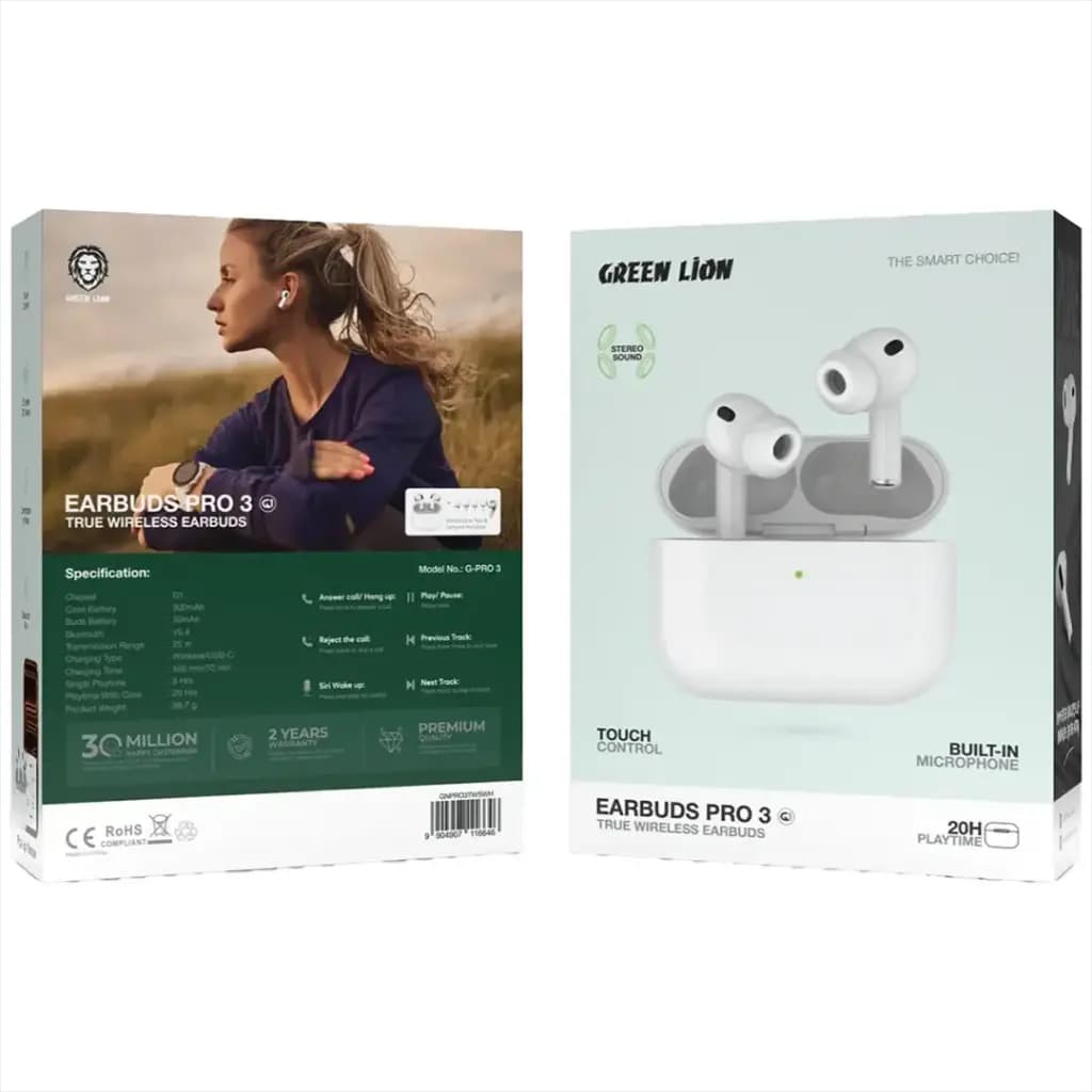 Green Lion Earbuds Pro 3 True Wireless Earbuds