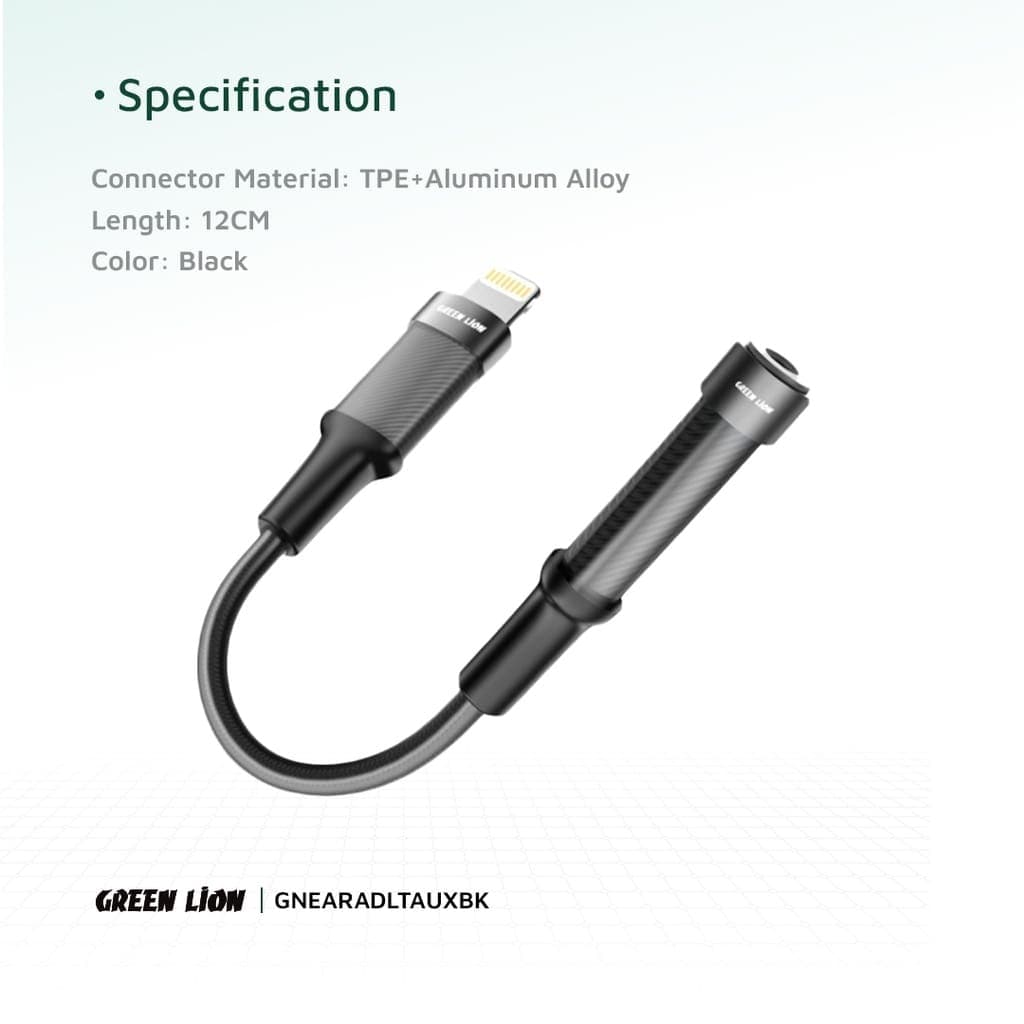 Green Lion Earphone Adapter (12cm) Lightning To 3.5 Audio jack