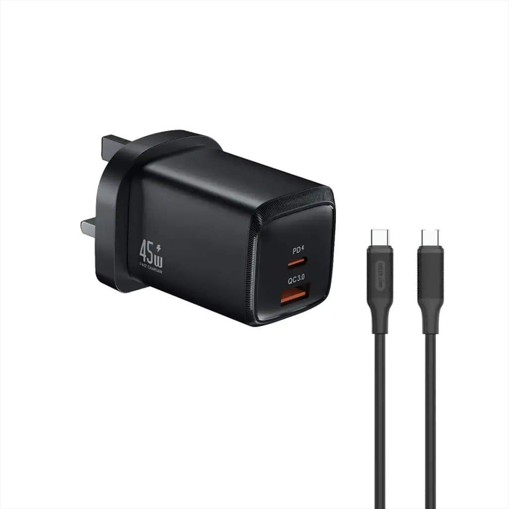 Green Lion G-Charge Series Dual Port Wall Charger PD+QC 45W C to C 1M Cable