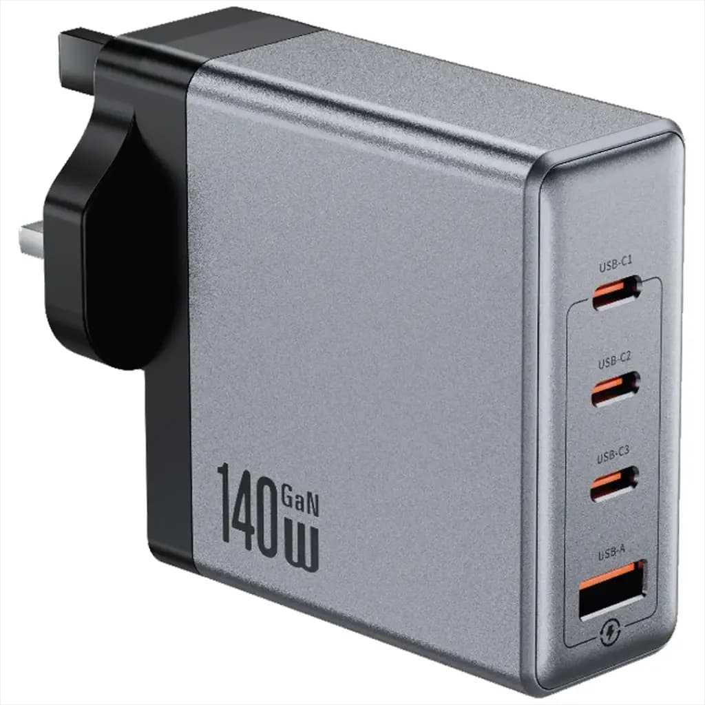 Green Lion GaNPremium UK Plug Wall Charger PD+QC 140W