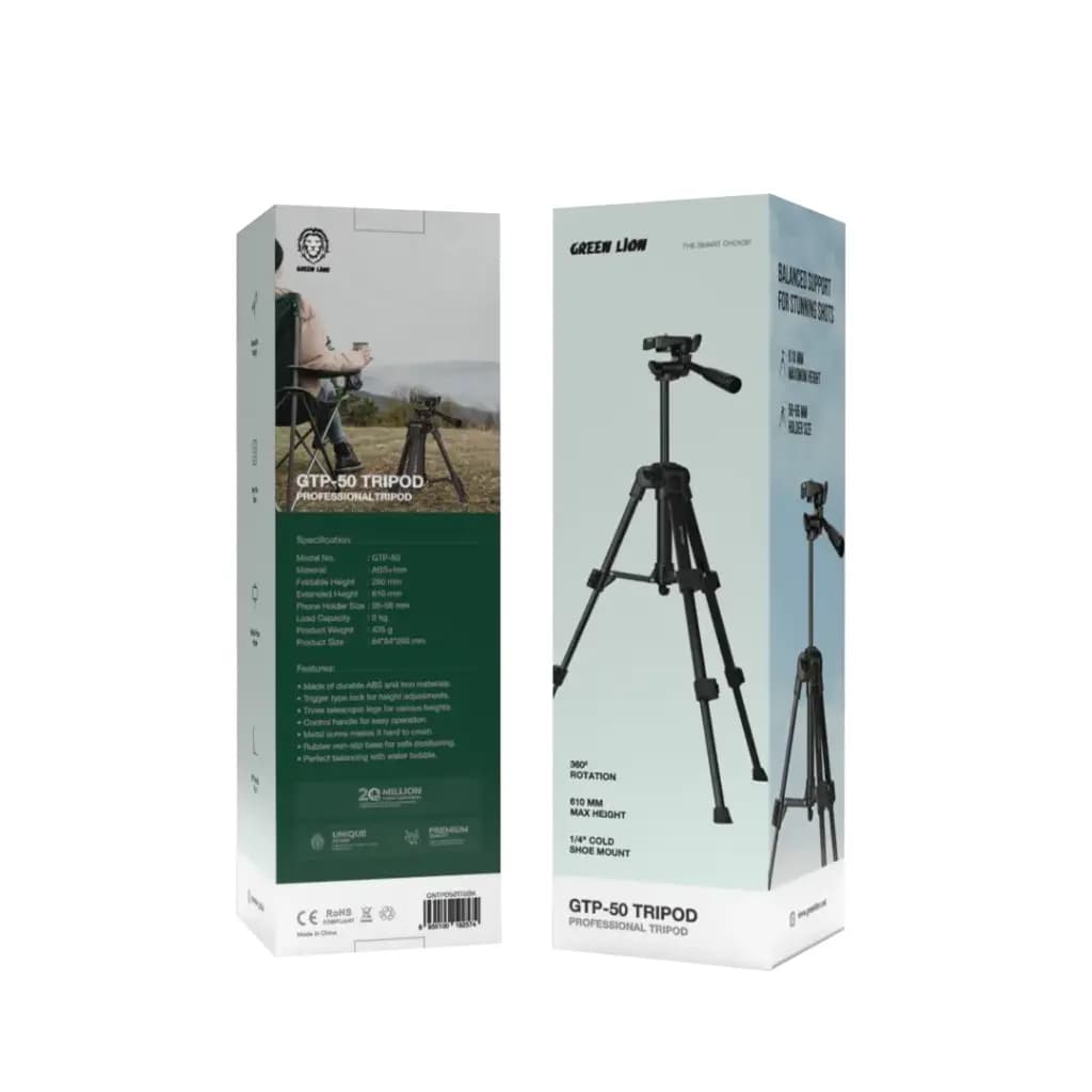 Green Lion GTP-50 Tripod-Professional Aluminum