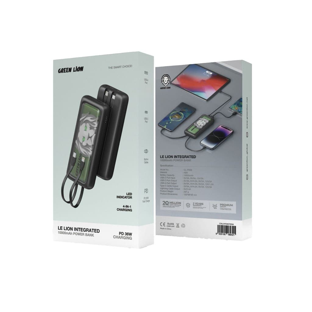 Green Lion Le Lion Integrated 10000mAh Power Bank