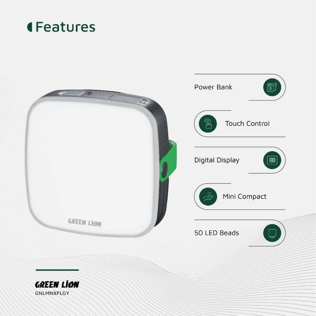 Green Lion Lumenix Portable LED Light with Power Bank (2000*2 mAh)