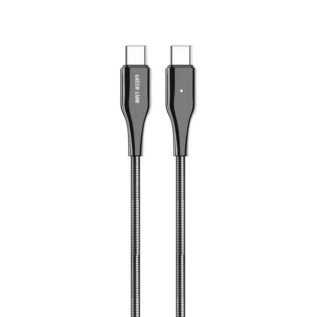 Green Lion Metal Spring Hose USB-C to USB-C Cable 60W 1M