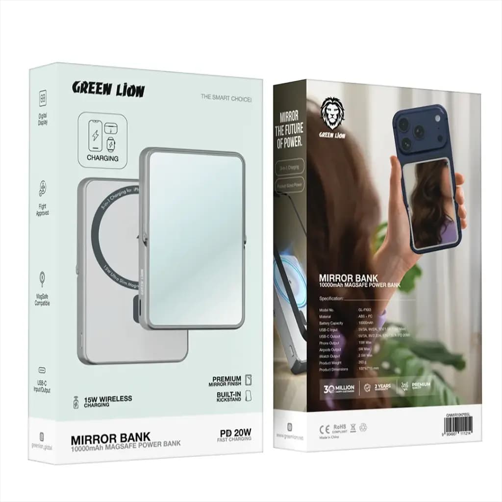 Green Lion MIRROR BANK Magsafe Power Bank 10000mAh PD 20W