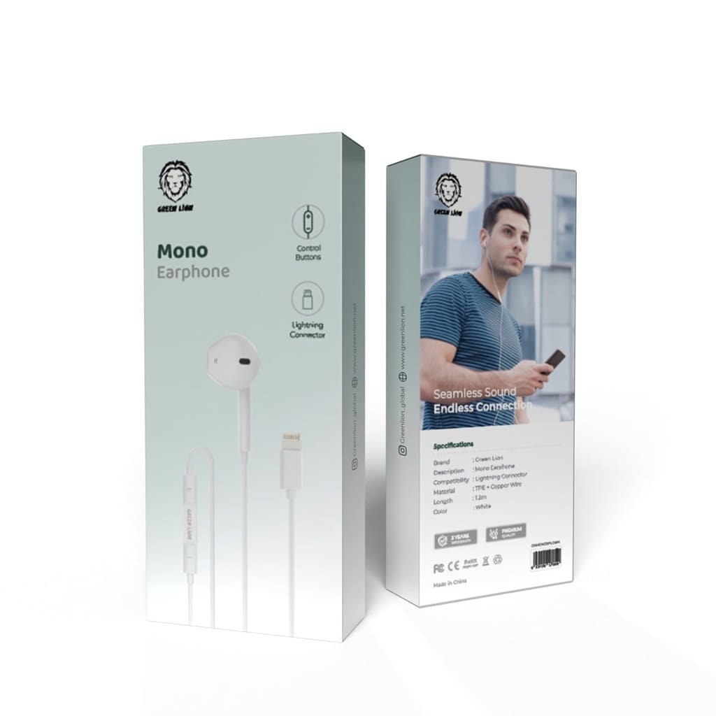 Green Lion Mono Earphone With Lightning Connector