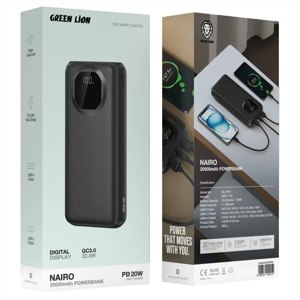 Green Lion Nairo 20000mAh Power Bank PD 20W