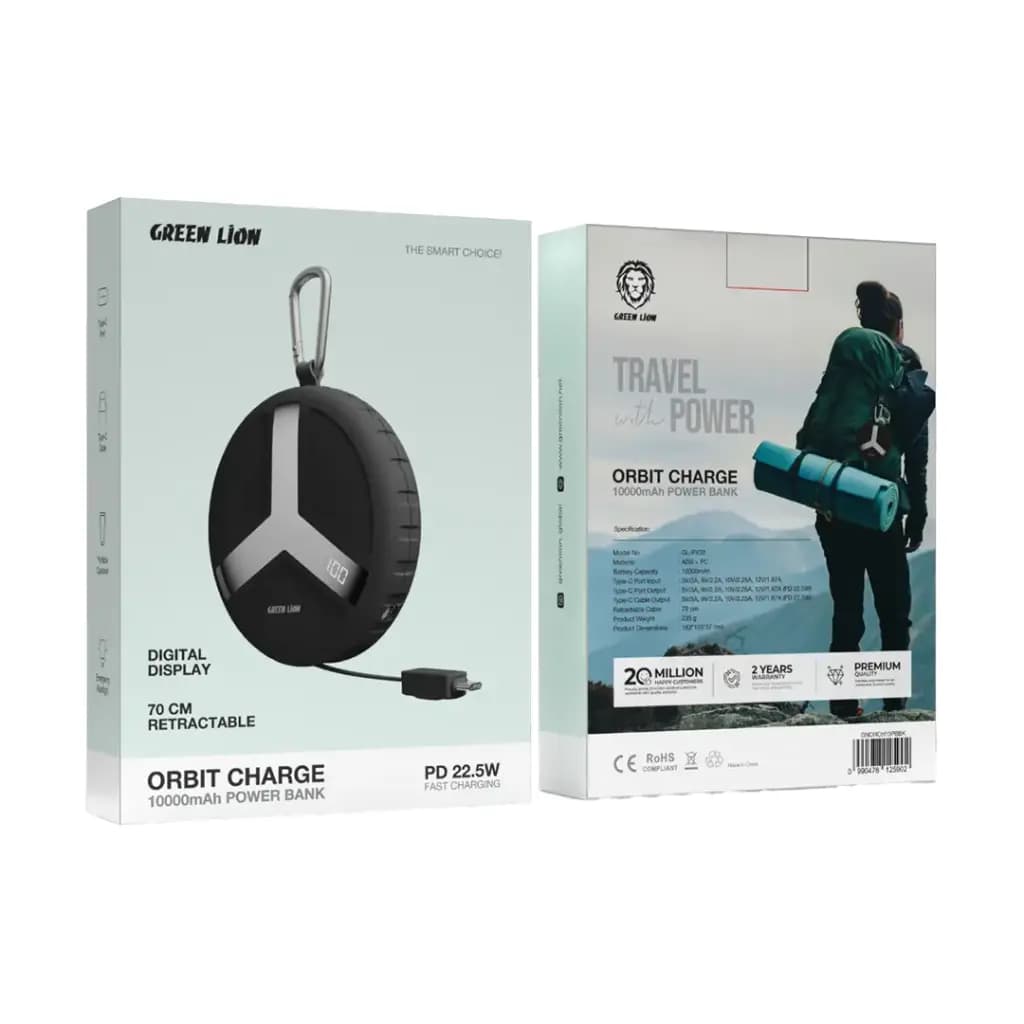 Green Lion Orbit Charge 10000mAh Power Bank PD 22.5W