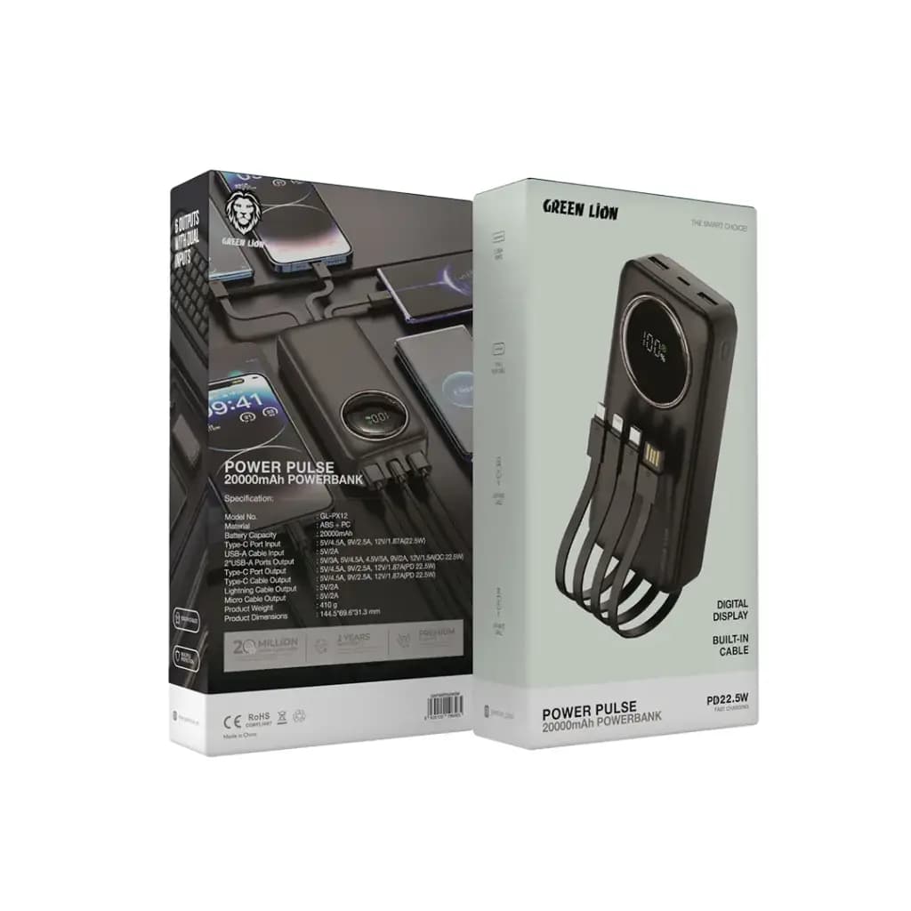 Green Lion Power Pulse 20000 mAh Powerbank PD 22.5W