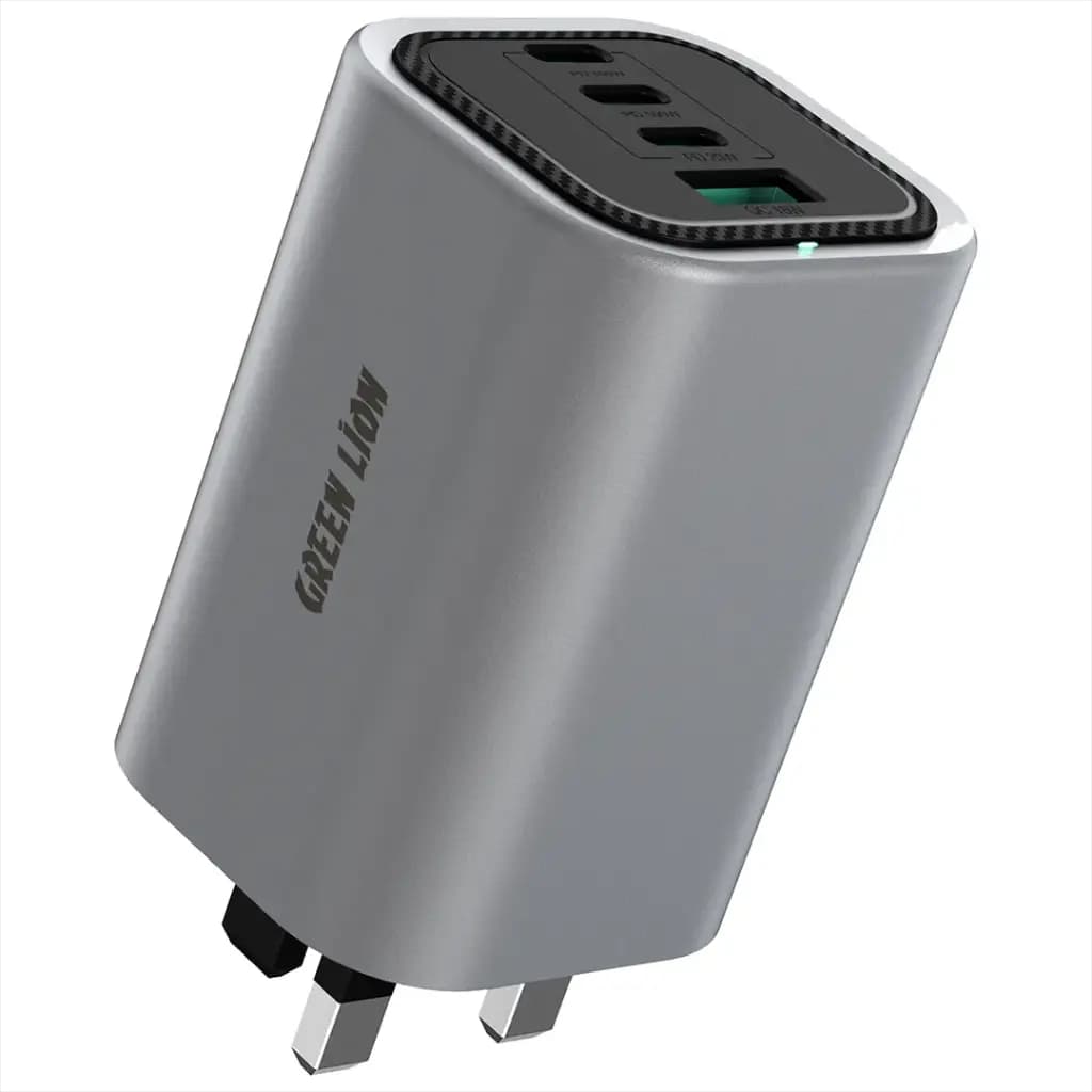 Green Lion Premium Series UK Plug Wall Charger - 4 Port, PD 100W, C to C Cable