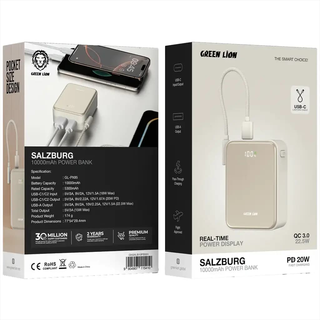 Green Lion SALZBURG 10000mAh Power Bank