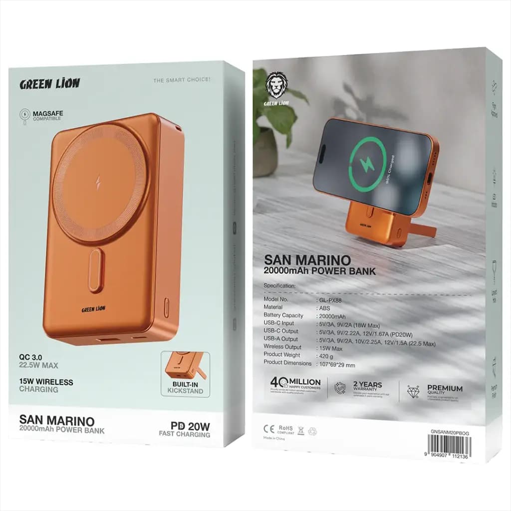 Green Lion SAN MARINO Power Bank 20000mAh PD 20W