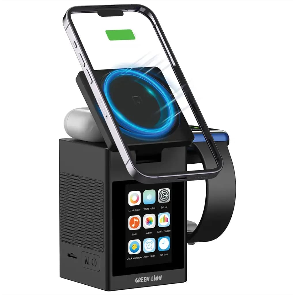 Green Lion Smart Station Pro LCD Display Wireless Charger with Speaker