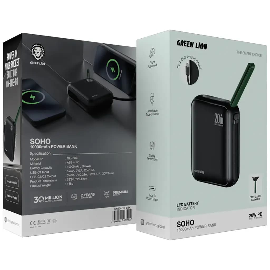 Green Lion SOHO Power Bank 10000mAh PD 20W