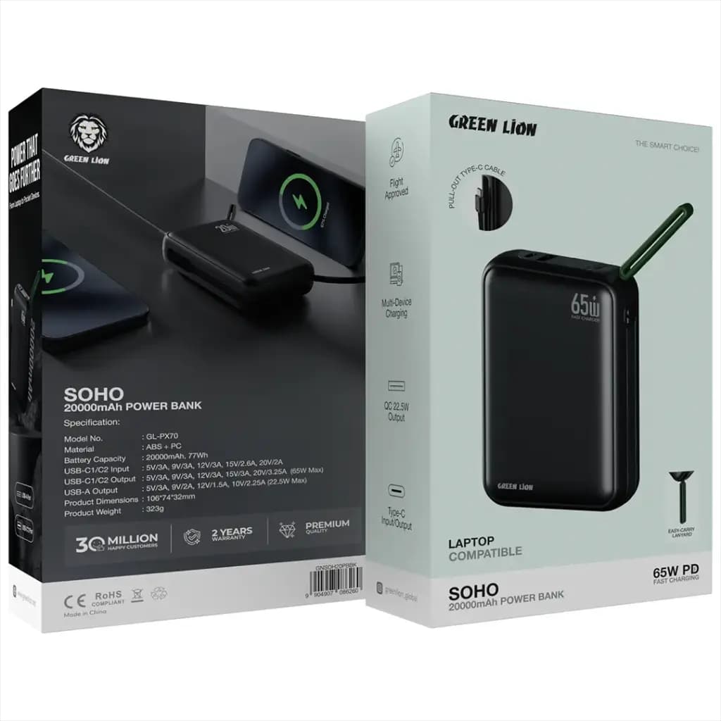 Green Lion SOHO Power Bank 20000mAh PD 65W