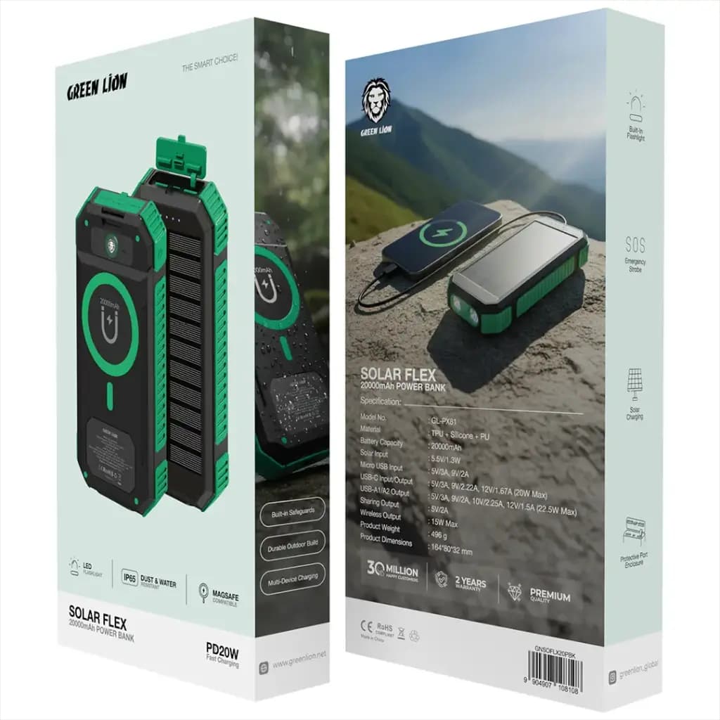 Green Lion Solar Flex Power Bank 20000mAh PD 20W