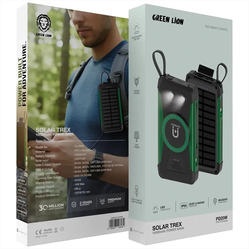 Green Lion Solar Trex 10000mAh Power Bank PD 20W
