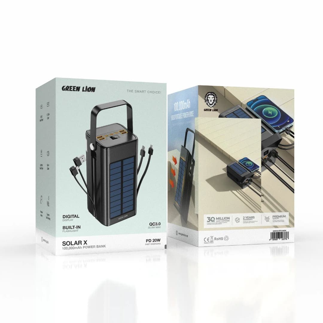 Green Lion Solar X 100000mAh Power Bank PD 20W