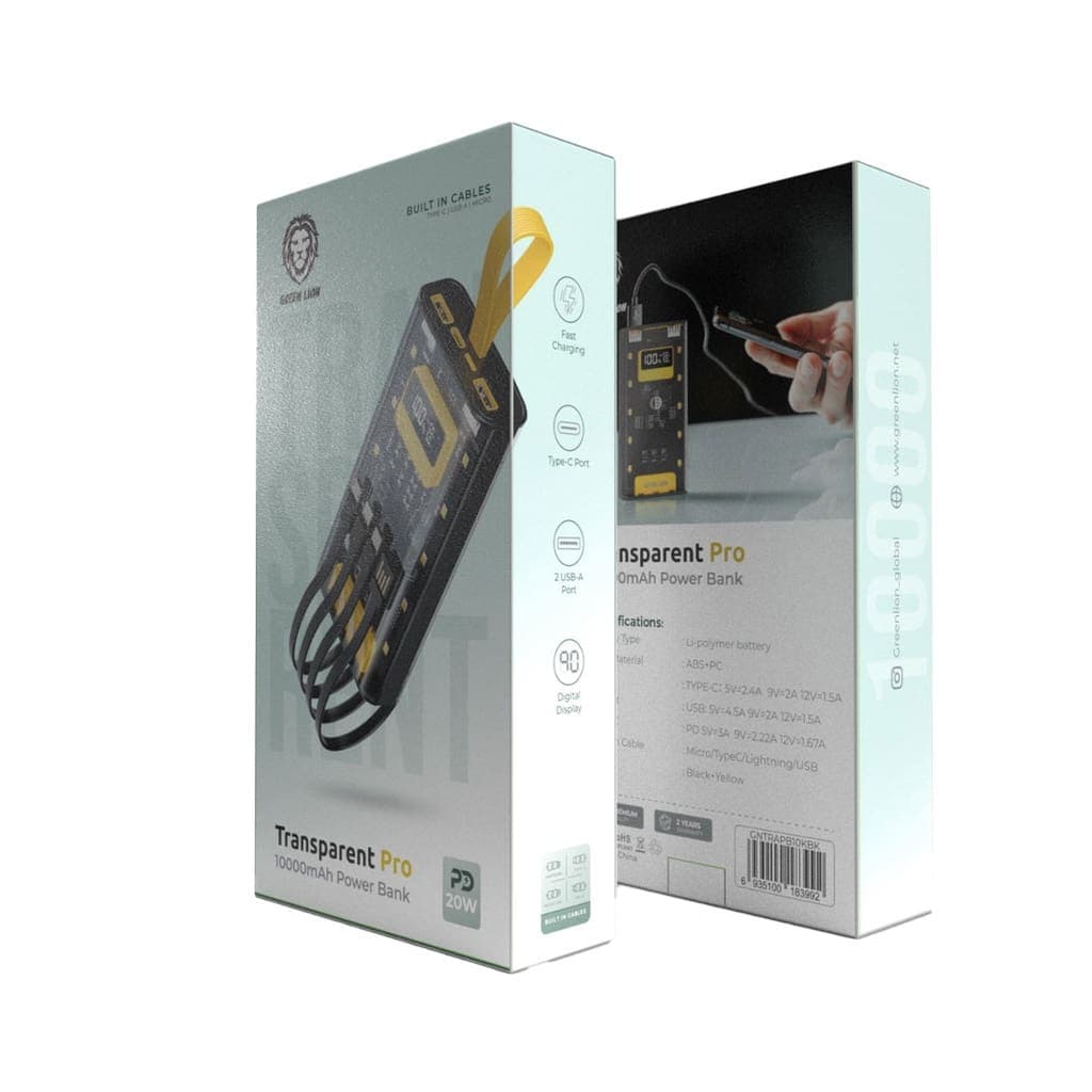 Green Lion Transparent Pro 10000mAh Power Bank