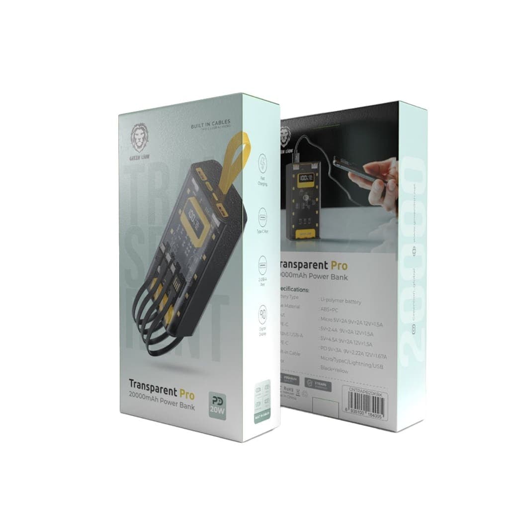 Green Lion Transparent Pro 20000mAh Power Bank