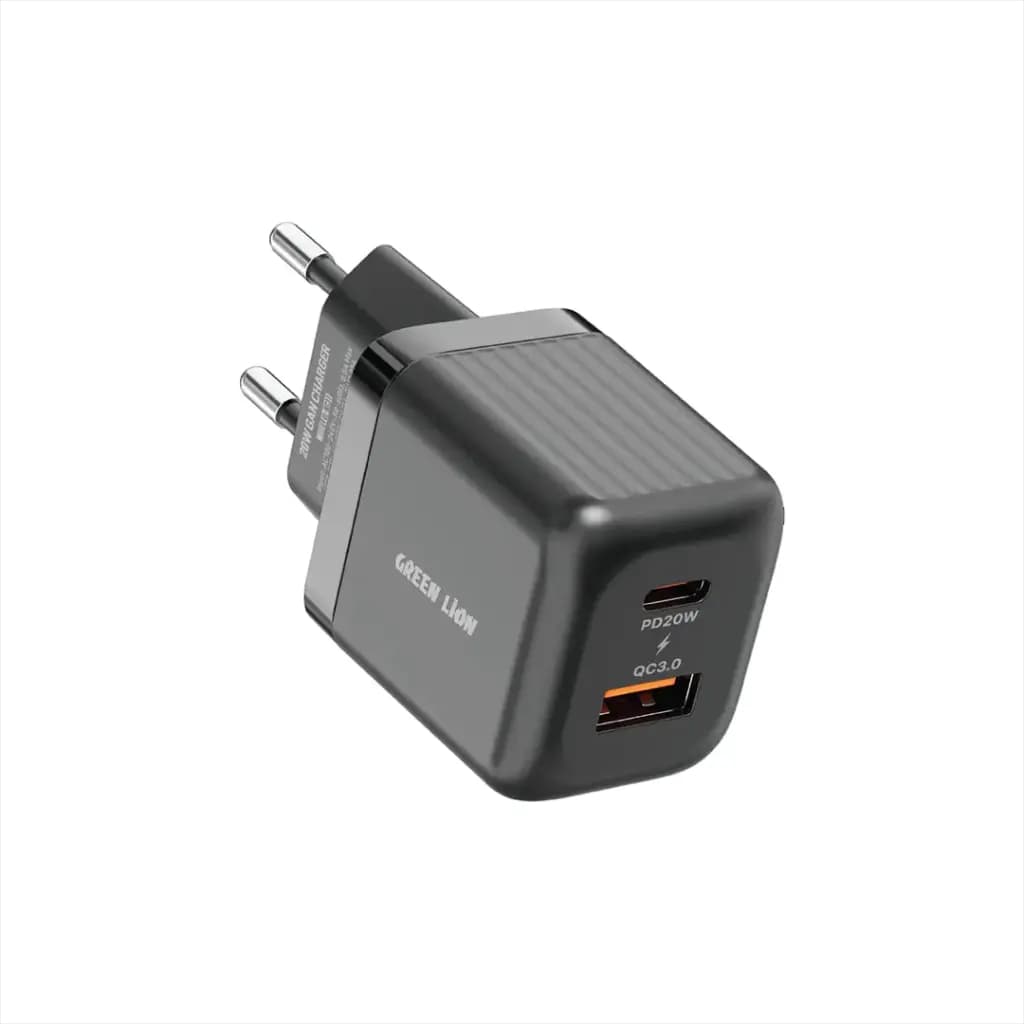 Green Lion Ultra Compact GaN Wall Charger EU Pin A+C PD20W + QC3.0