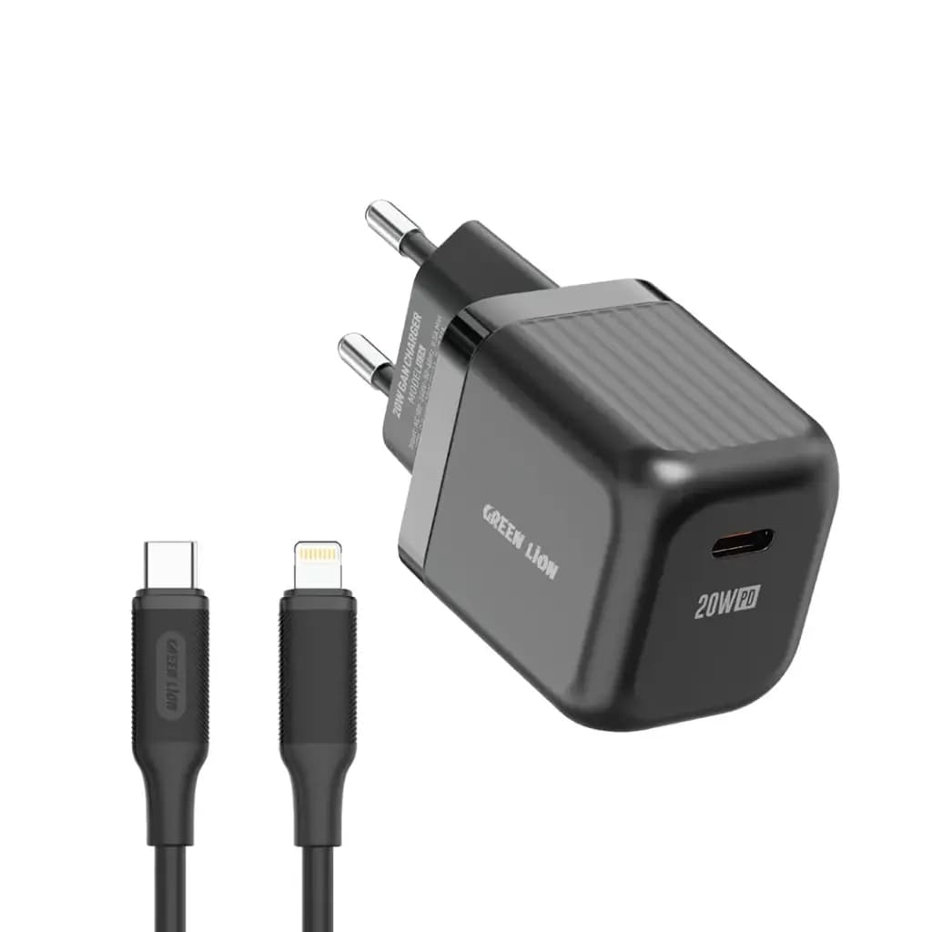 Green Lion Ultra Compact GaN Wall Charger EU Pin PD 20W C to L