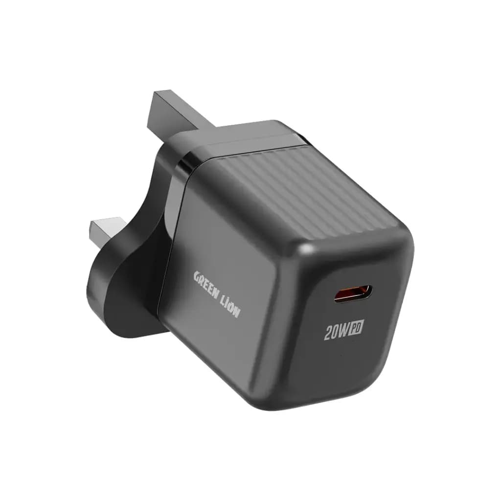 Green Lion Ultra Compact GaN Wall Charger UK Pin USB-C PD 20W