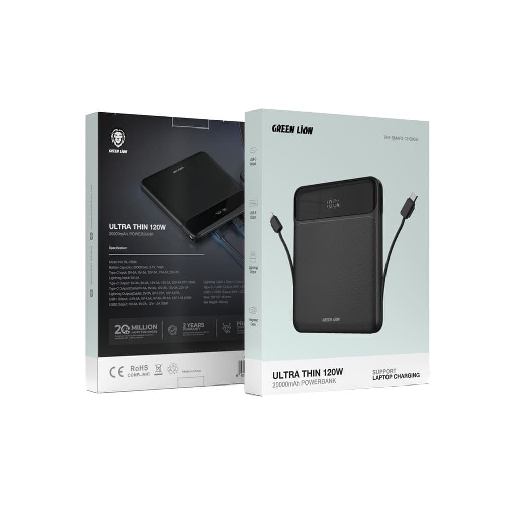 Green Lion Ultra-Thin 120W 20000mAh Power Bank