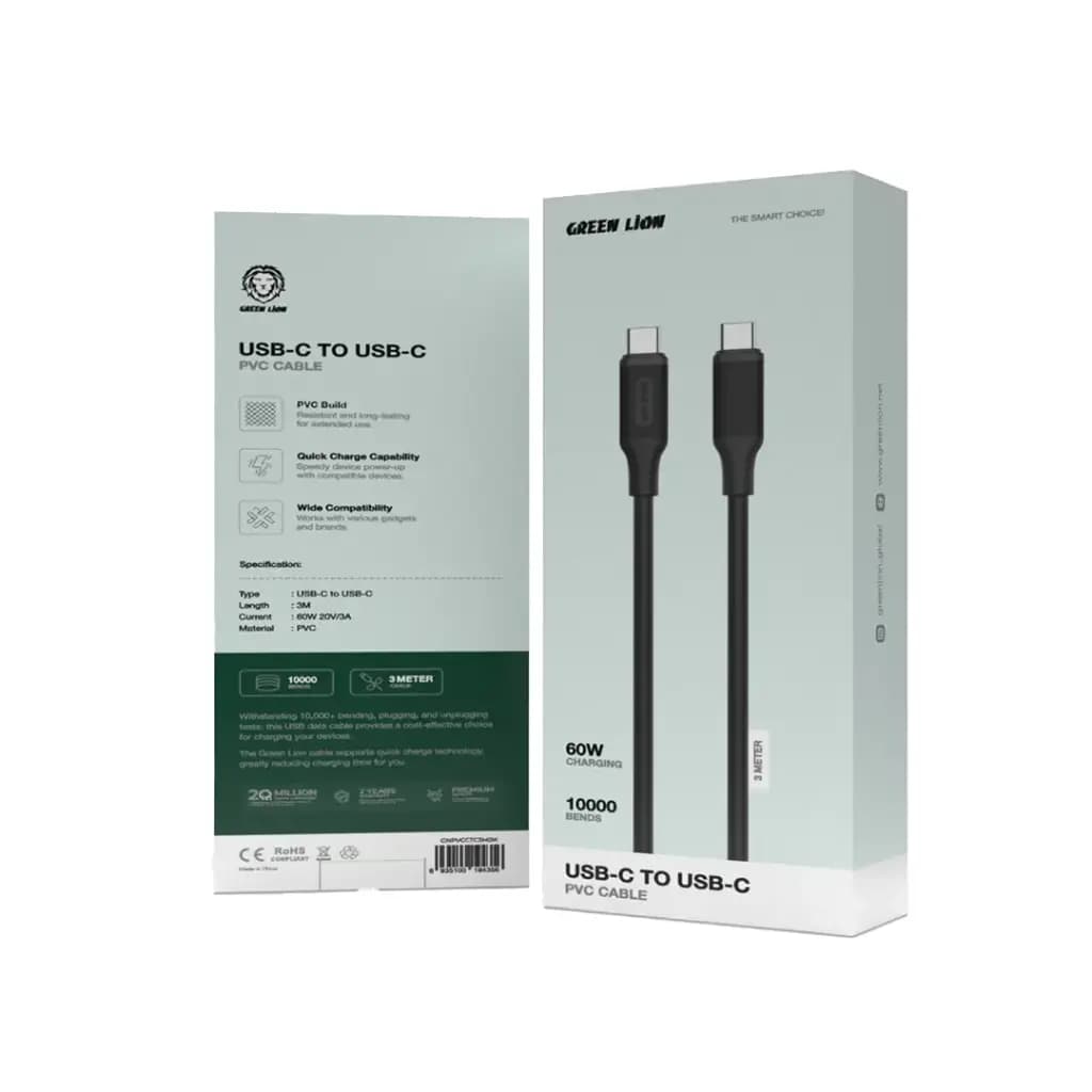 Green Lion USB-C to USB-C PVC Cable 3M