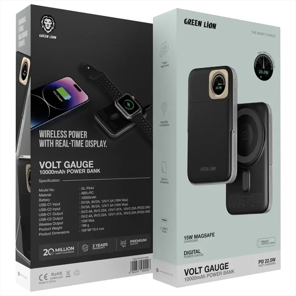 Green Lion Volt Gauge 10000mAh Power Bank PD 22.5W