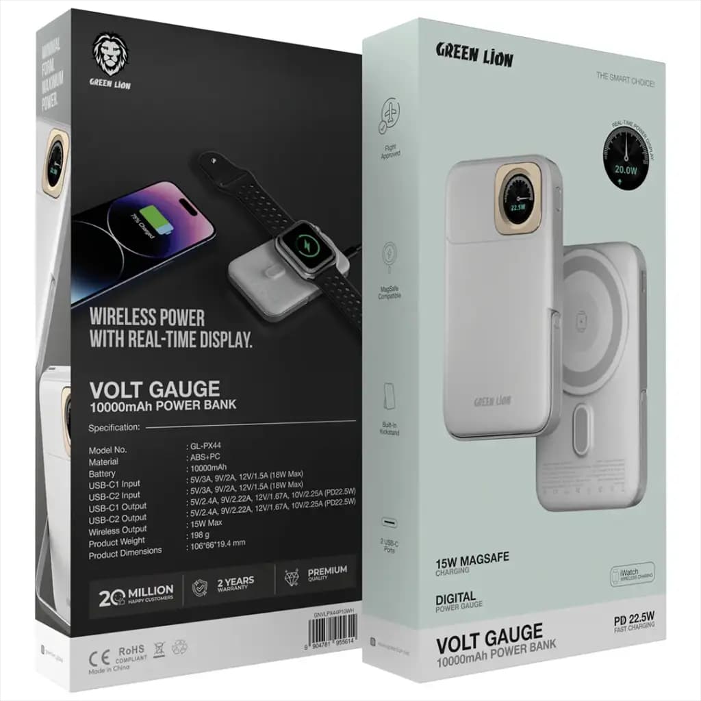 Green Lion Volt Gauge 10000mAh Power Bank PD 22.5W
