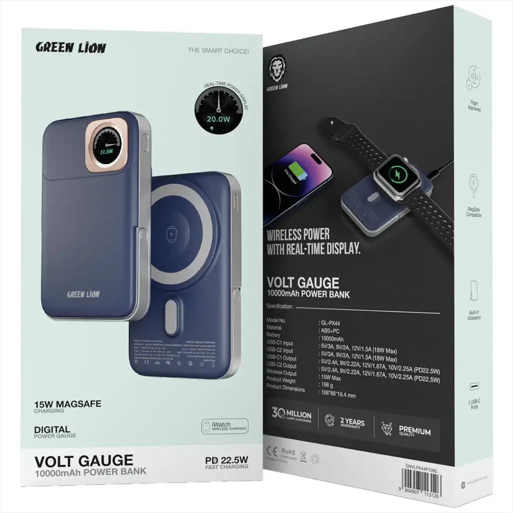 Green Lion Volt Gauge 10000mAh Power Bank PD 22.5W